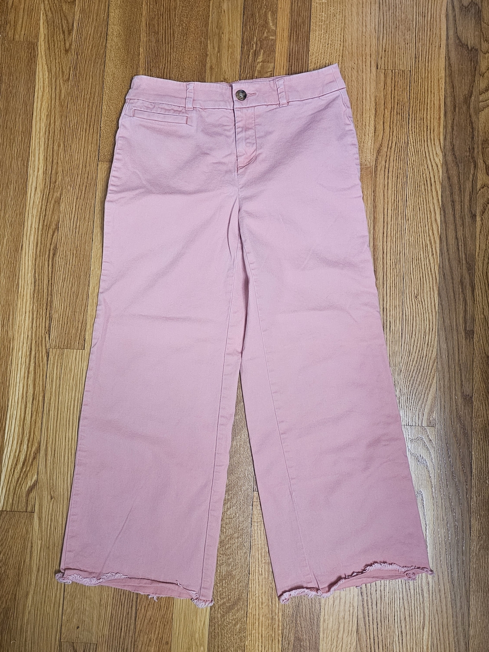 LOFT Coral Wide-Leg Crop Cotton  Pants In Size 0